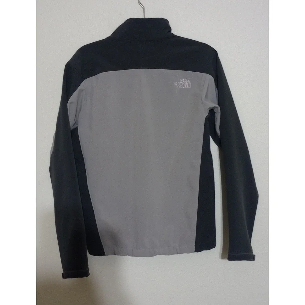 The North Face Mens Gray Black Colorblock Softshell Fleece Lined Jacket Small
